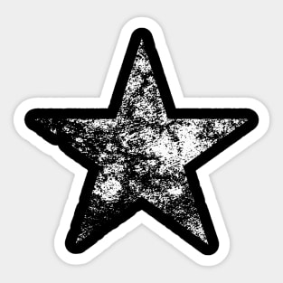 Grunge Star in White Sticker